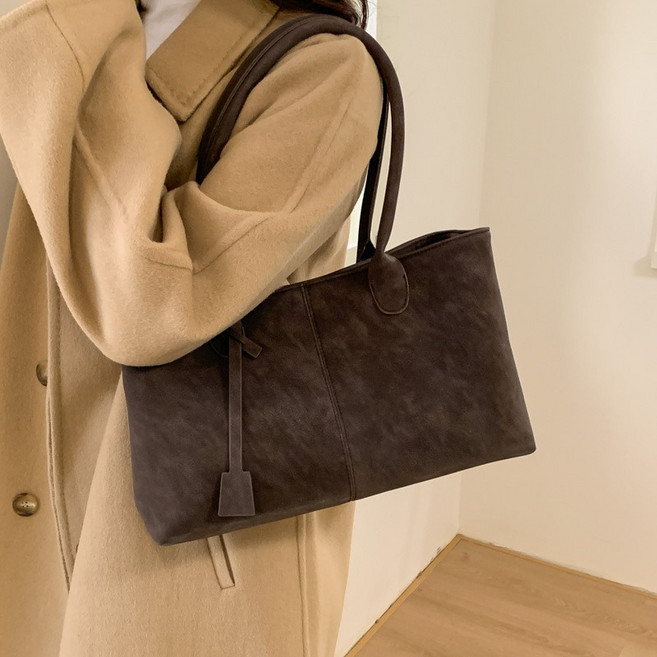 여성 고급 소가죽 대용량 상인용 가방 대형 숄더백 핸드백 토트백