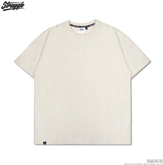 StruggleGear 高磅數2.0版 OVERSIZE 短TEE 五色 2XL 寬鬆舒適 短袖上衣, 奶油,M