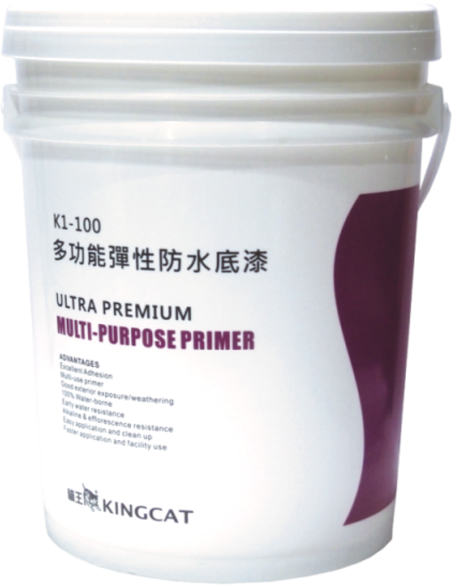 KINGCAT K1-100 多功能彈性防水底漆 卓越附著力, 白色, 1個, 18.9L