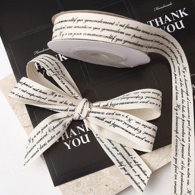 드림팩토리 필기체 레터링 리본끈, 15mm 9m, 2개