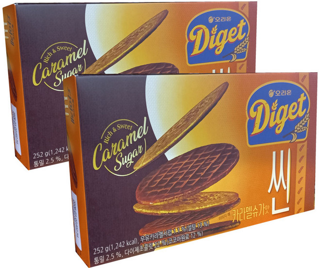 오리온 다이제 씬 카라멜슈가, 252g, 2개
