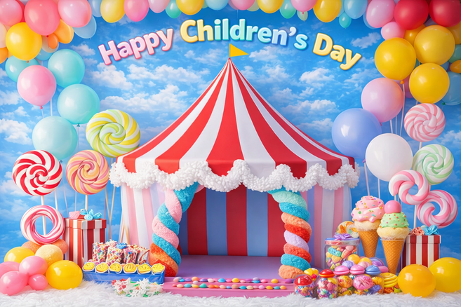 [아요거]어린이날 현수막 3d입체스타일어린이날 현수막 배포토존현수막 크기조정가능 대형현수막 어린이집 유치원 학교 키즈룸 벽면인테리어 초대형 무료문구추가 빠른배송, 서커스