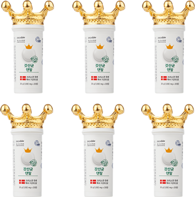 구강 입냄새 유산균 갓산균 덴탈 온가족용 아기 어린이 유아 성인 1000mg, 6박스, 30정