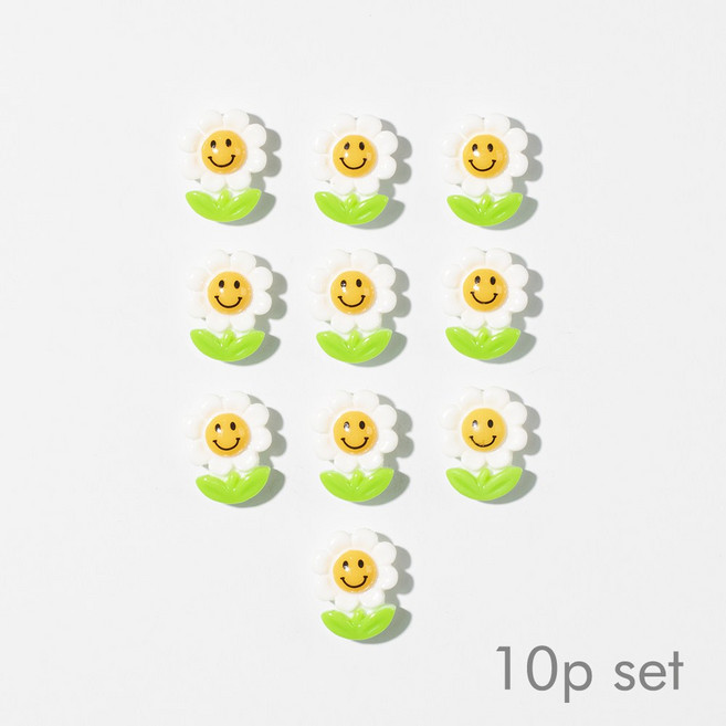 에버피크 연두플라워 스마일 냉장고 인테리어 자석 마그넷, 연두플라워스마일10p