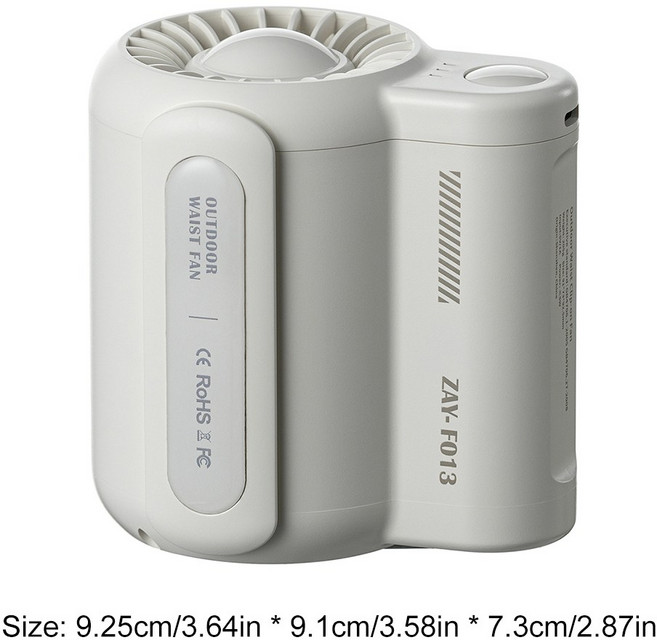 F013 4500mAh 허리 팬 미니 클립 충전식 캠핑 교수형 목 3 속도 강력한 웨어러블, 01 White, 01 빠른, 4500mAh White