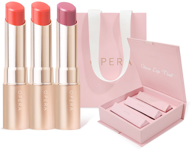 [2+1] 오페라 립틴트 선물세트 / 립글로스 컬러립밤, 코랄핑크 2개+모브핑크 1개, 10.8g, 1개