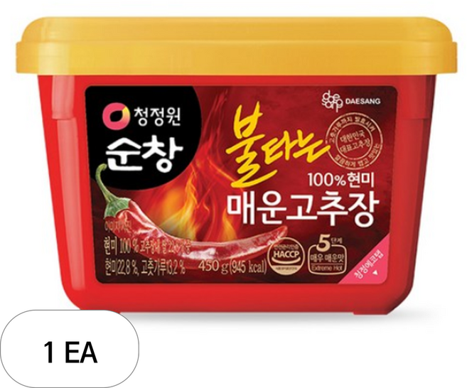 청정원순창 불타는 매운고추장, 450g, 1개