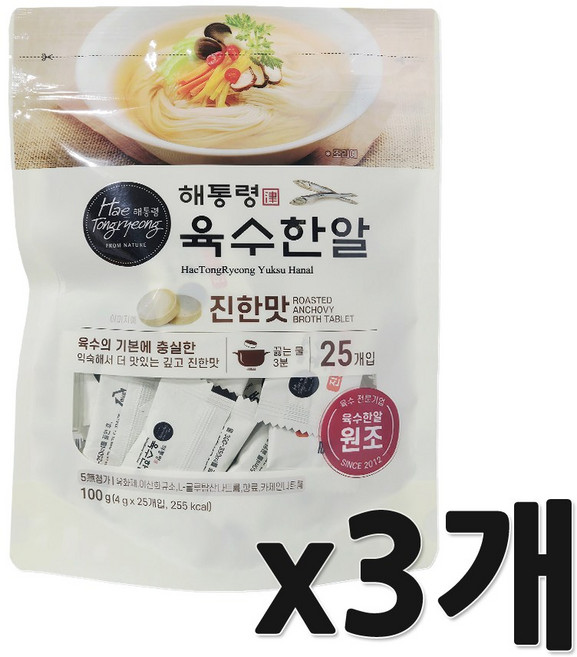 해통령 육수한알 진한맛, 100g, 3개