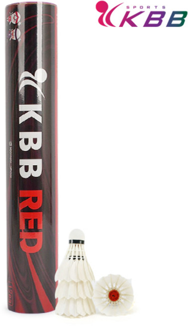 KBB 레드 셔틀콕 배드민턴공 오리깃털 동호인 클럽 게임용, 1개