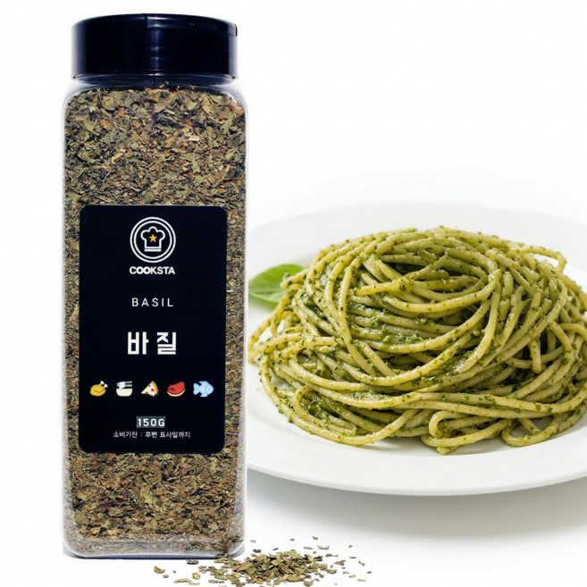 [쿡스타] 바질 - 피자/파스타/샐러드에 더해지는 향긋함, 150g, 1개