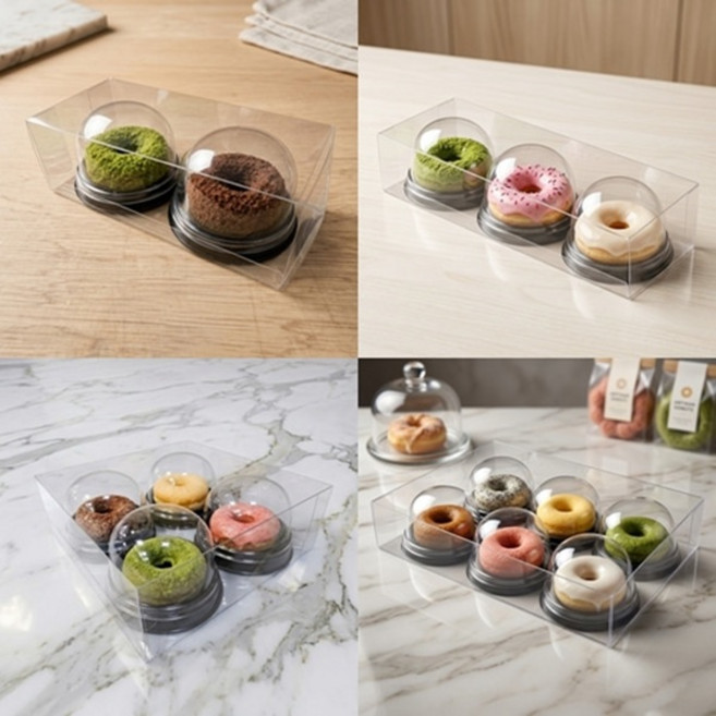 [방산소년단] 원형돔케이스 포장상자 2구3구4구6구 겉상자만 / 원형돔케이스 미포함, 50개, 투명