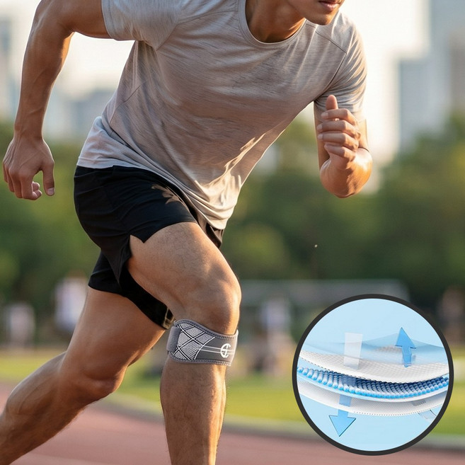 쉬핑 슬개골 슬개건무릎보호대 러닝무릎보호대 스트랩, 그레이, 1개