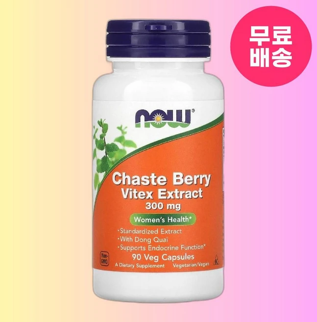 나우 푸드 체이스트베리 바이텍스 추출물 300mg 베지 캡슐 90정 1개 - 쿠팡
