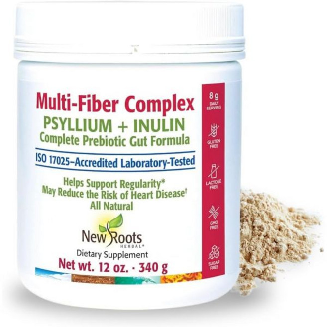 NEW ROOTS HERBAL Prebiotic Fiber Powder Supplement with Psyllium Husk and Inulin from Chicory Root, NEW ROOTS HERBAL Prebiotic Fib, 1개, 340g