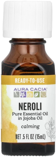 Aura Cacia 순수 에센셜 오일 내 호호바 오일 네롤리 15ml(0.5fl oz) Cacia (아우라 카시아) - 쿠팡