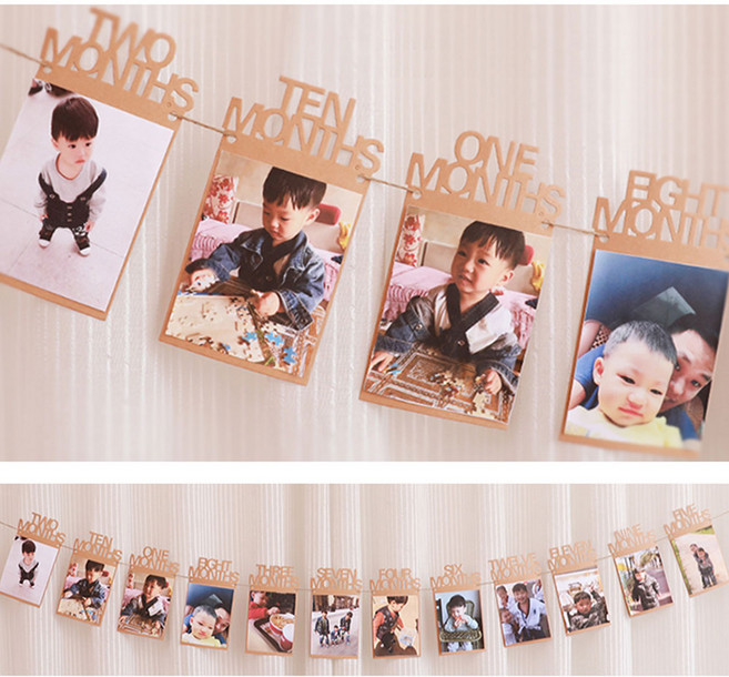 폴라로이드 프레임 사진 걸이 가랜드 아기 성장앨범, 타입A_기본
