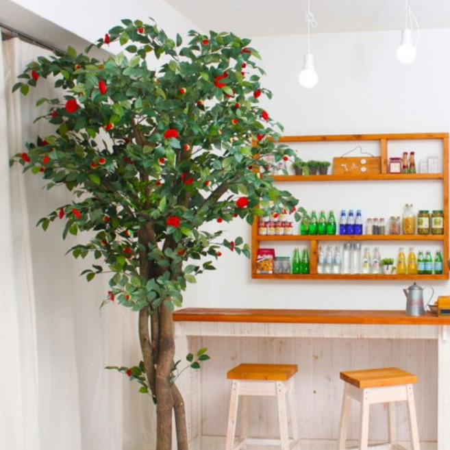 아름드리 인조 동백나무, 동백꽃나무230cm, 벽면형, 1개