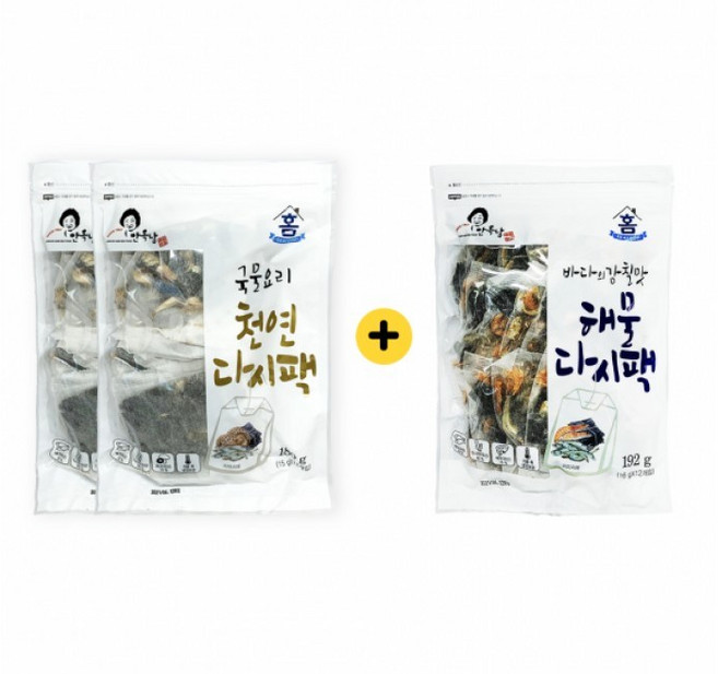 안옥남 천연다시팩 180g x 2팩 & 해물다시팩 192g x 1팩, 1개, 552g