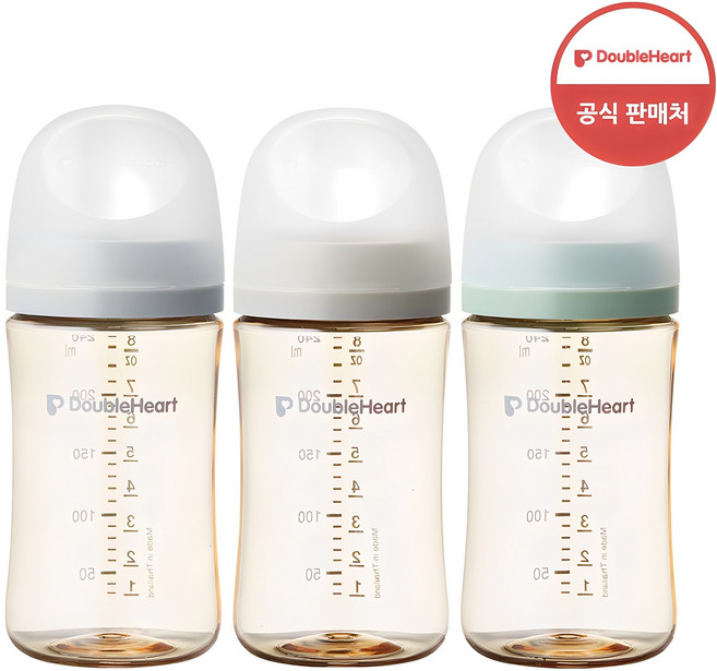 더블하트 모유실감 3세대 트리플팩 240ml(모먼트), 혼합색상, 240ml, 3개