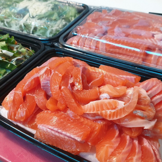 [차리송어] 송어회+비빔야채 순살440g 2인분 필렛 얌야미 먹방, 1개