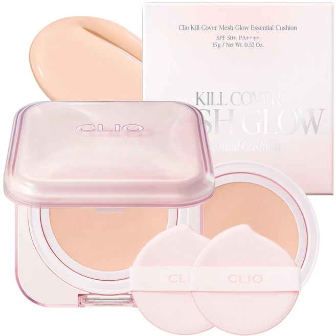 [한정기획] 클리오 킬커버 메쉬 글로우 에센셜 쿠션 기획세트 [본품+리필]+퍼프 2매, 21C 란제리, 1개 - 쿠팡