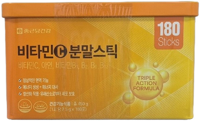 종근당 비타민C 분말스틱 2.5g x 180포 아연 코스트코, 180개