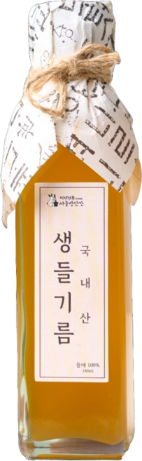 40년 전통 국산100% 저온압착 생들기름 당일착유 180ml, 1개