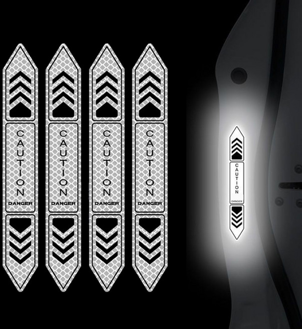 데일리앳 14cm 롱타입 자동차 도어 반사 스티커, 화이트, 4개