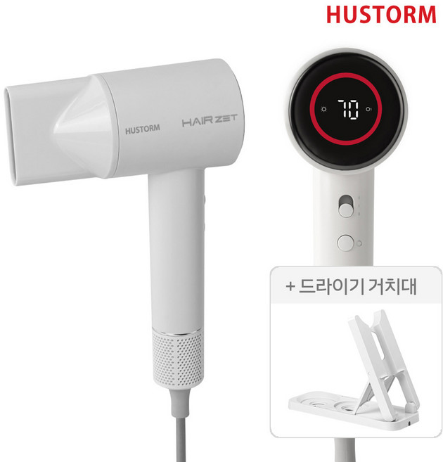 휴스톰 헤어제트 BLDC 헤어드라이기 BLDC-AW화이트 /1600w/음이온/4단계온도/나혼산드라이/애견드라이기, 화이트, BLDC-AW