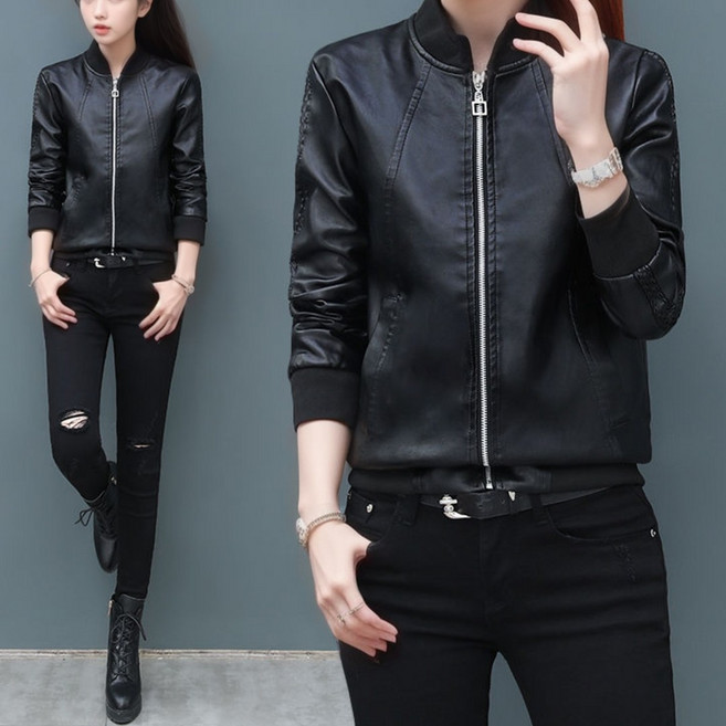 (당일출고) 라쿤걸 가죽 레더자켓 빅사이즈 블루종 가죽점퍼 N0264