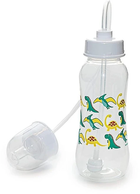 Hands-Free Baby Bottle - 배앓이 방지 수유 시스템 266ml(9온스) 아기 젖병 빠른 유속 젖꼭지/젖꼭지 3개월 이상 유아용 튜브 빨대 수유 시스템 포함, Hands-Free Baby Bottle - 배앓이 방 - 쿠팡