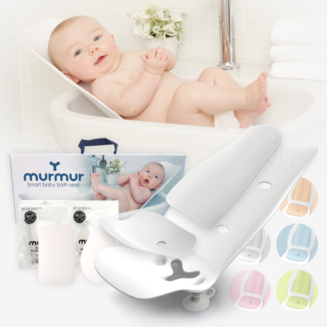 머머 다기능 아기비데 플러스 선물세트 (스마트 비데세트+순식물성 곤약스펀지 물방울1+사각1) 아기목욕 실속 패키지 임신 출산 축하선물, 그레이