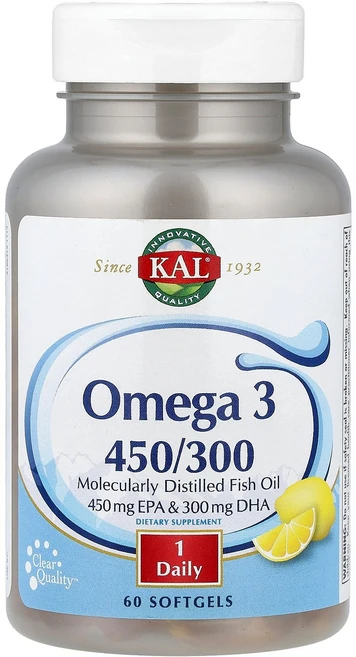 KAL 칼 오메가3 450/300 60 소프트젤 피쉬오일 영양제, KAL 칼 오메가3 450/300 60 소프트젤 피쉬오, 1개, 60정 - 쿠팡