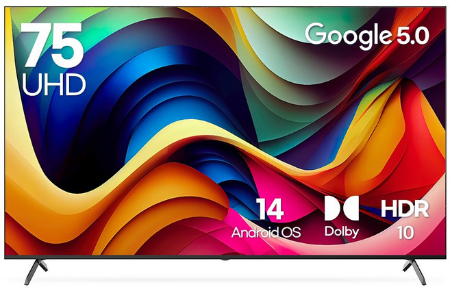 루컴즈 75인치 4K UHD LED 120Hz 구글OS TV T7505CUG 스탠드포함 벽걸이형 크롬캐스트, 고객직접설치, 스탠드형