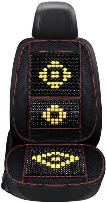 XOAN 여름 우드볼매트 쿨매트 싱글매트 통풍마사지 사무실 허리보호대 에어매트, 나무 구슬 따뜻한 쌀-더블 행, 1개