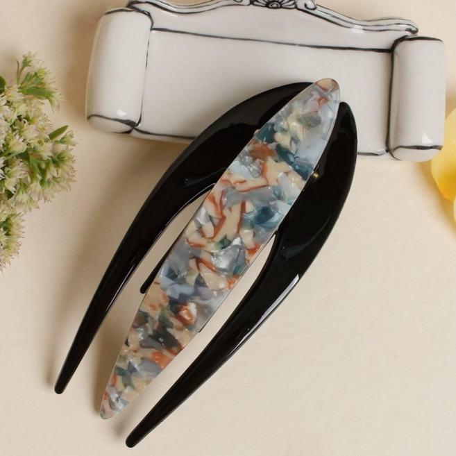 초콜리트쥬얼리 커브 셀룰로오스 7컬러 커브라인 고급스러운 올림머리 헤어 집게핀