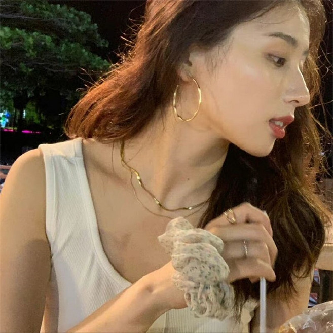 歐美風雙層鎖骨鍊 氣質百搭項鍊 高級感飾品