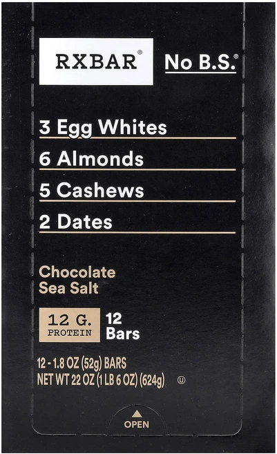 지금 곧 품절됩니다 RXBAR 프로틴바 초콜릿 천일염 12개입 개당 52g(1.8oz) 서둘러주시면 감사하겠습니다, RXBAR프로틴바초콜릿천일염12개입개당52g18oz, 52g - 쿠팡