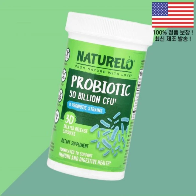 내츄렐로 프로바이오틱스 유산균 500억 CFU 서방형 서스테인 릴리즈캡슐 30정 NATURELO Probiotic 50 Billion 30 Delayed Release Caps - 쿠팡