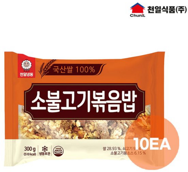 천일식품 볶음밥 소불고기, 10개, 300g