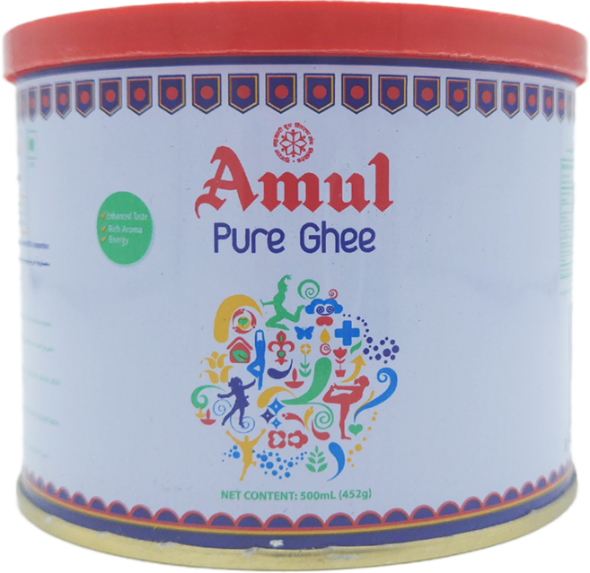 Yes!Global Amul Pure Ghee Butter 아물 퓨어 기버터 무염버터 퓨어버터 (India 500ml/435g), 452g, 1개
