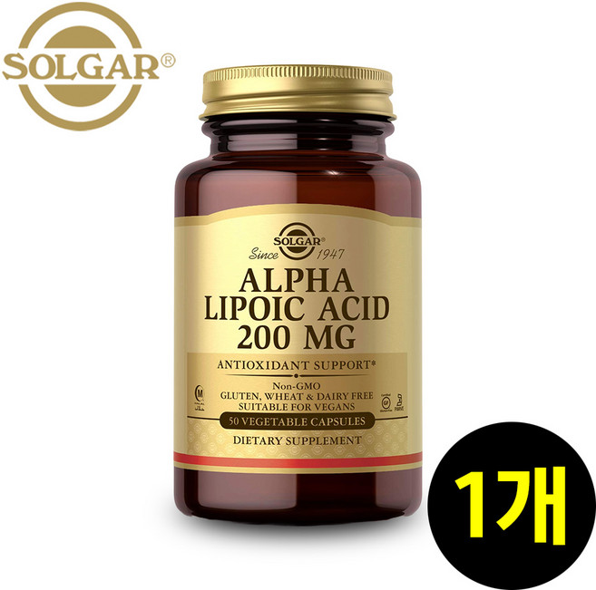 미국산 솔가 알파리포산 ALA 200mg 50베지캡슐 R리포산 Solgar Alpha Lipoic Acid 선물증정, 50정, 1개