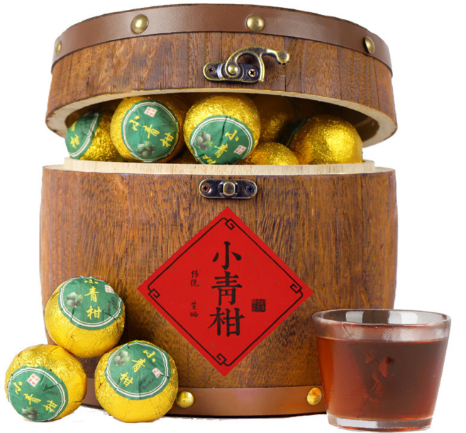 신회 소청감청귤보이차 체지방분해차 보이숙차 푸얼차, 2개, 1개입, 500g