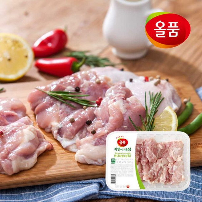 올품 국내산 무항생제 냉장 닭다리살(정육), 4개, 350g