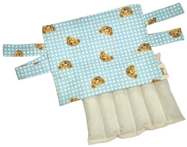 수미인 팥찜질팩+순면커버 선물상사 세트 /어버이날선물/여자친구선물/, 블루곰돌이