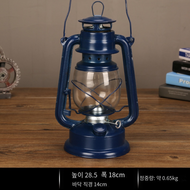 퓨어핸드 감성캠핑조명 레트로 파라핀 랜턴 휴대용 호야등 등유 램프 245 녹색 1개 245 실버 * 1... 1개, 215 네이비 * 1개 * 1개