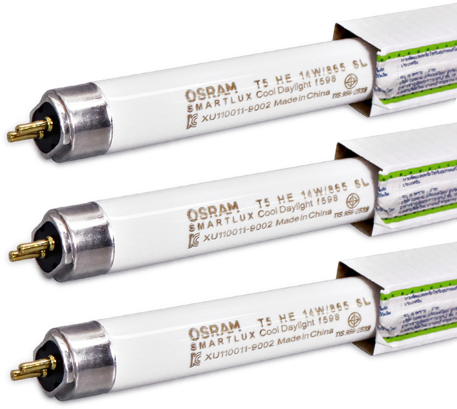오스람 T5 슬림 형광램프 직관 형광등 주광색 (3개입), 1개, 14W