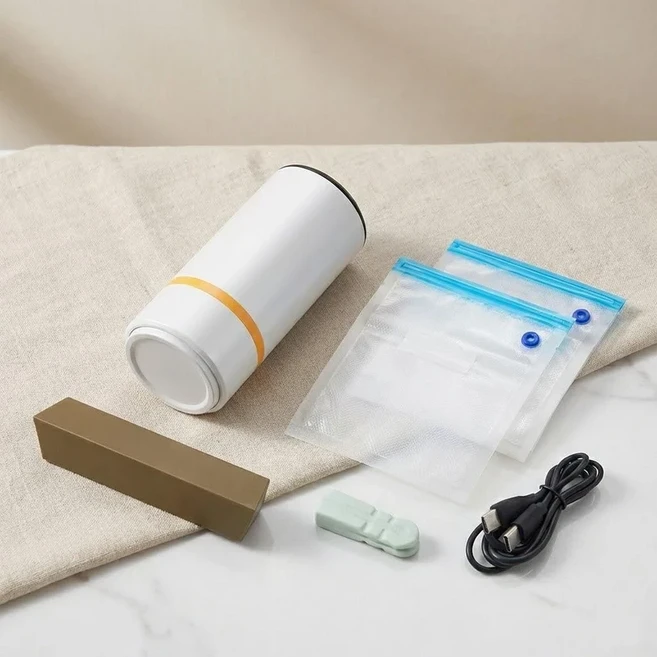 휴대용 미니 무선 식품 진공 포장기 재료 보존을 위한 컴팩트 주방 도구, 02 하얀색