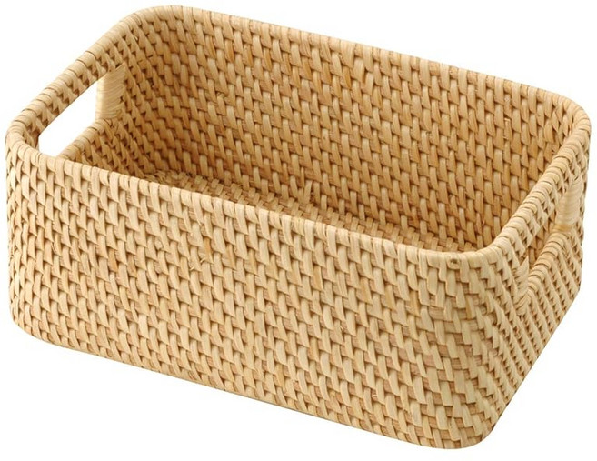 무인 양품 라탄 박스 손잡이・스태커블(V) 약폭 15×안길이 22×높이 9 cm 47028454, 1개