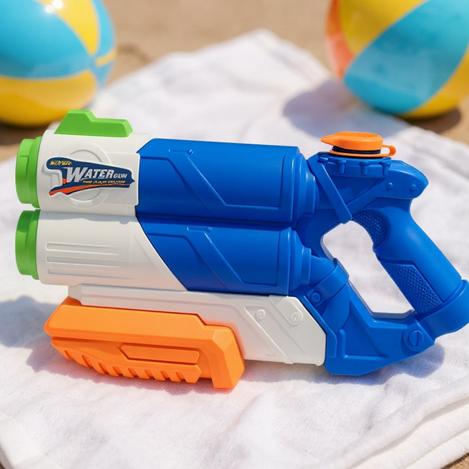 투데이리빙 1000ml 더블 워터건 물총 여름 물놀이 장난감 워터밤 워터파크 페스티벌 듀얼 물발사기 대용량 워터 피스톨, 1개, W99070N(네이비